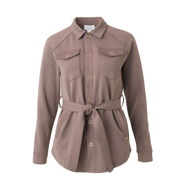 Camisa-jaqueta Alyssa feminina Horze Marrom cinza ferro Castanho Camisa-jaqueta Alyssa feminina Horze Marrom cinza ferro Castanho