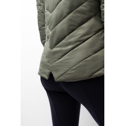 Casaco acolchoado Aurora Horze feminino com saia removível Besouro verde