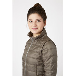 Casaco acolchoado Horze Natalie com mangas removíveis feminino Castanho morel