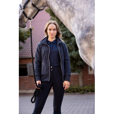 Casaco de equitação polar Horze Ellie feminino Marinho escuro Azul