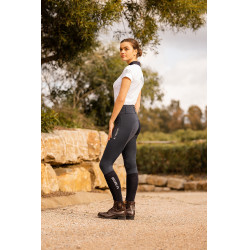 Calça de equitação com grip integral Meghan B Vertigo cintura alta feminina Azul-marinho escuro