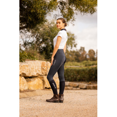 Calça de equitação com grip integral Meghan B Vertigo cintura alta feminina Azul-marinho escuro