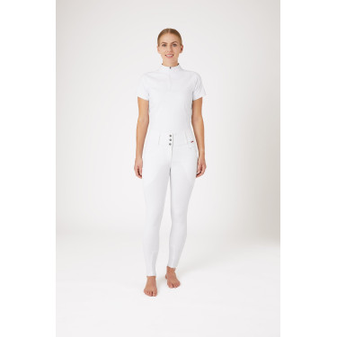 Calça de equitação com grip integral Meghan B Vertigo cintura alta feminina Branco