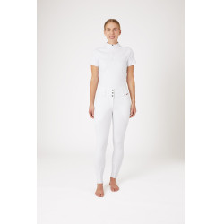 Calça de equitação com grip integral Meghan B Vertigo cintura alta feminina Branco