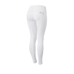 Calça de equitação com grip integral Meghan B Vertigo cintura alta feminina Branco