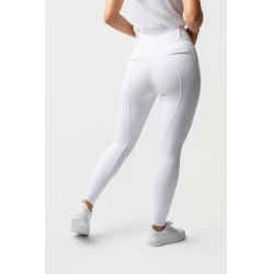 Calça com grip integral para todas as estações Horze Mira Branco / azul turquesa