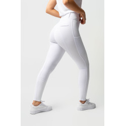 Calça com grip integral para todas as estações Horze Mira Branco / azul turquesa
