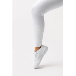 Calça com grip integral para todas as estações Horze Mira Branco / azul turquesa
