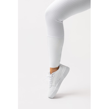 Calça com grip integral para todas as estações Horze Mira Branco / azul turquesa