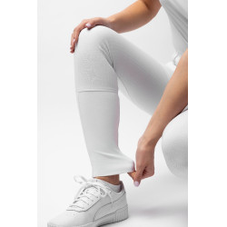 Calça com grip integral para todas as estações Horze Mira Branco / azul turquesa