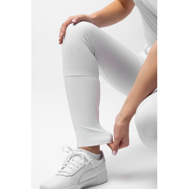 Calça com grip integral para todas as estações Horze Mira Branco / azul turquesa