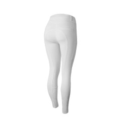 Calça com grip integral para todas as estações Horze Mira Branco / azul turquesa