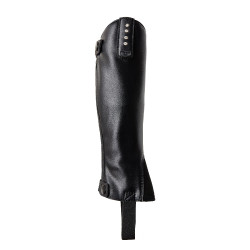 Mini-perneiras Horze Portland infantil com tira Preto Mini-perneiras Horze Portland infantil com tira Preto