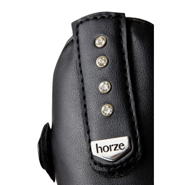 Mini-perneiras Horze Portland infantil com tira Preto Mini-perneiras Horze Portland infantil com tira Preto