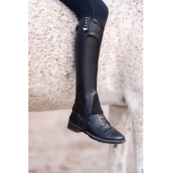 Mini-perneiras Horze Portland infantil com tira Preto Mini-perneiras Horze Portland infantil com tira Preto