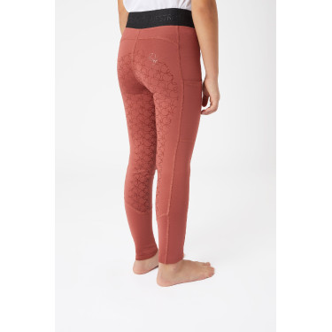 Legging de equitação com silicone Horze Leighton Juvenil com culote completo e forro quente Ruão vermelho Legging de equitação com silicone Horze Leighton Juvenil com culote completo e forro quente Ruão vermelho