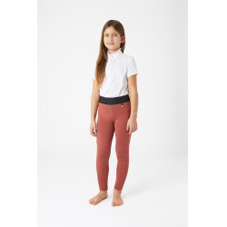 Legging de equitação com silicone Horze Leighton Juvenil com culote completo e forro quente Ruão vermelho Legging de equitação com silicone Horze Leighton Juvenil com culote completo e forro quente Ruão vermelho