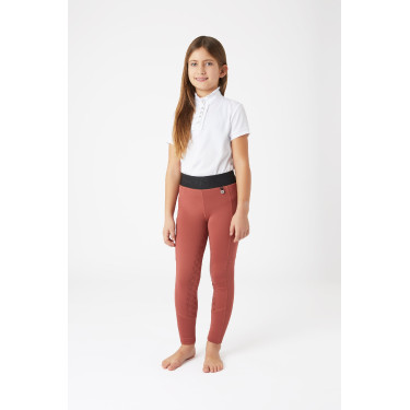 Legging de equitação com silicone Horze Leighton Juvenil com culote completo e forro quente Ruão vermelho Legging de equitação com silicone Horze Leighton Juvenil com culote completo e forro quente Ruão vermelho