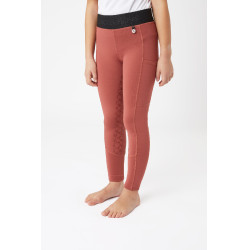 Legging de equitação com silicone Horze Leighton Juvenil com culote completo e forro quente Ruão vermelho Legging de equitação com silicone Horze Leighton Juvenil com culote completo e forro quente Ruão vermelho