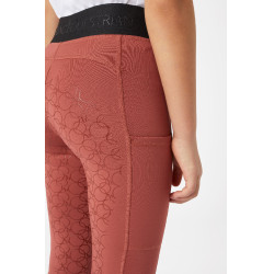 Legging de equitação com silicone Horze Leighton Juvenil com culote completo e forro quente Ruão vermelho Legging de equitação com silicone Horze Leighton Juvenil com culote completo e forro quente Ruão vermelho