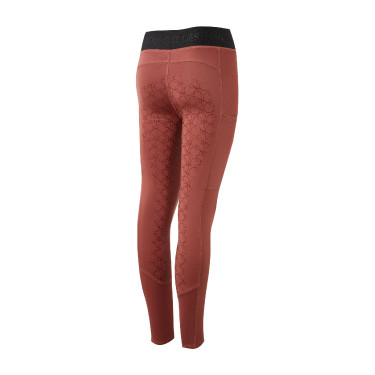Legging de equitação com silicone Horze Leighton Juvenil com culote completo e forro quente Ruão vermelho Legging de equitação com silicone Horze Leighton Juvenil com culote completo e forro quente Ruão vermelho