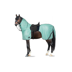 Capa anti-moscas para equitação Horze Paso Fino com pescoço removível e proteção UV Riacho verde