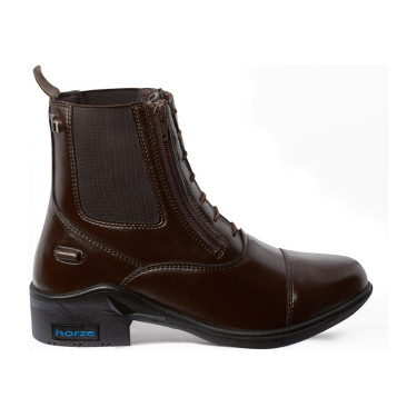 Botas Horze couro Horze Kingston zíper duplo feminino Marrom café Castanho