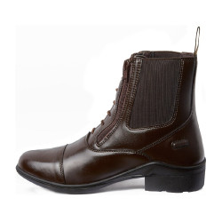 Botas Horze couro Horze Kingston zíper duplo feminino Marrom café Castanho