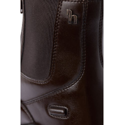 Botas Horze couro Horze Kingston zíper duplo feminino Marrom café Castanho