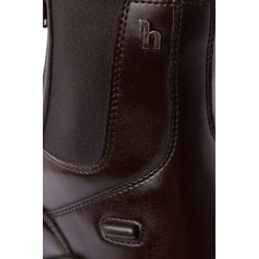 Botas Horze couro Horze Kingston zíper duplo feminino Marrom café Castanho