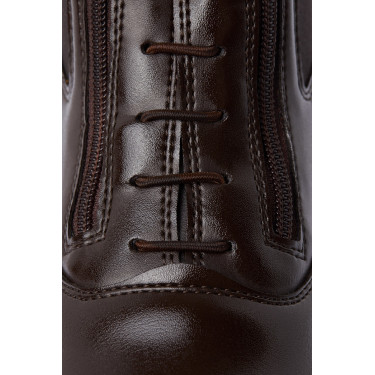 Botas Horze couro Horze Kingston zíper duplo feminino Marrom café Castanho
