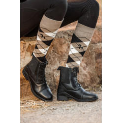 Botas Horze couro Horze Kingston zíper duplo feminino Preto