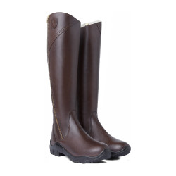 Botas forradas de couro Horze Aspen feminino Castanho escuro Botas forradas de couro Horze Aspen feminino Castanho escuro