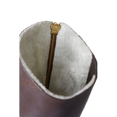 Botas forradas de couro Horze Aspen feminino Castanho escuro Botas forradas de couro Horze Aspen feminino Castanho escuro
