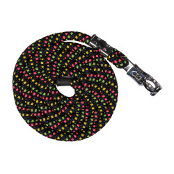 Longe HKM Neon Flash com mosquetão anti-pânico Preto