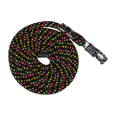 Longe HKM Neon Flash com mosquetão anti-pânico Preto