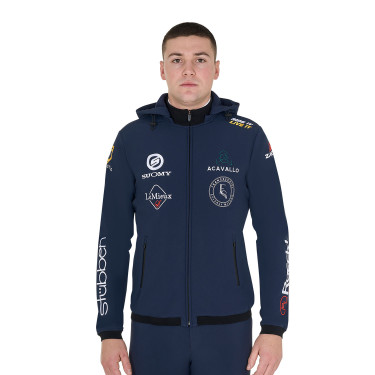 Casaco Softshell masculino Equestro New Style Multilogo Blazer marinho Azul-marinho