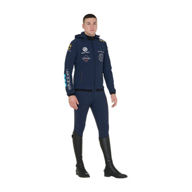 Casaco Softshell masculino Equestro New Style Multilogo Blazer marinho Azul-marinho