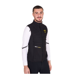 Colete masculino sem mangas Equestro de corte slim em tecido técnico Preto