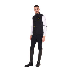 Colete masculino sem mangas Equestro de corte slim em tecido técnico Preto