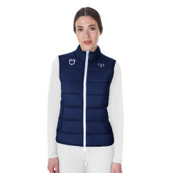 Colete feminino sem mangas Equestro x FISE corte slim Blazer marinho Azul-marinho
