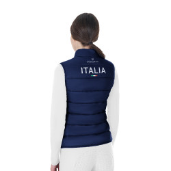 Colete feminino sem mangas Equestro x FISE corte slim Blazer marinho Azul-marinho