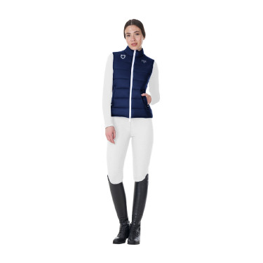 Colete feminino sem mangas Equestro x FISE corte slim Blazer marinho Azul-marinho