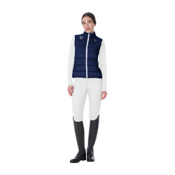Colete feminino sem mangas Equestro x FISE corte slim Blazer marinho Azul-marinho