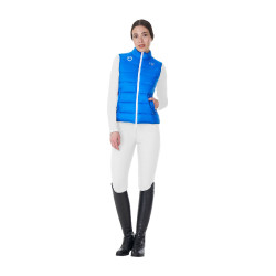 Colete feminino sem mangas Equestro x FISE corte slim Azul da Savoia