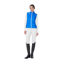 Colete feminino sem mangas Equestro x FISE corte slim Azul da Savoia