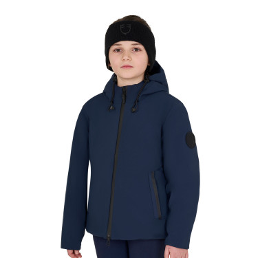 Casaco infantil unissex Equestro impermeável e corta-vento em nylon Blazer marinho Azul-marinho