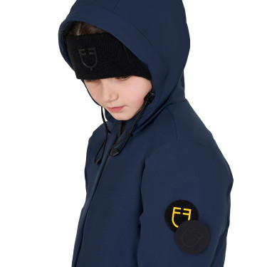 Casaco infantil unissex Equestro impermeável e corta-vento em nylon Blazer marinho Azul-marinho