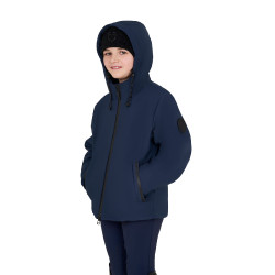 Casaco infantil unissex Equestro impermeável e corta-vento em nylon Blazer marinho Azul-marinho