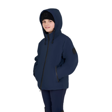Casaco infantil unissex Equestro impermeável e corta-vento em nylon Blazer marinho Azul-marinho